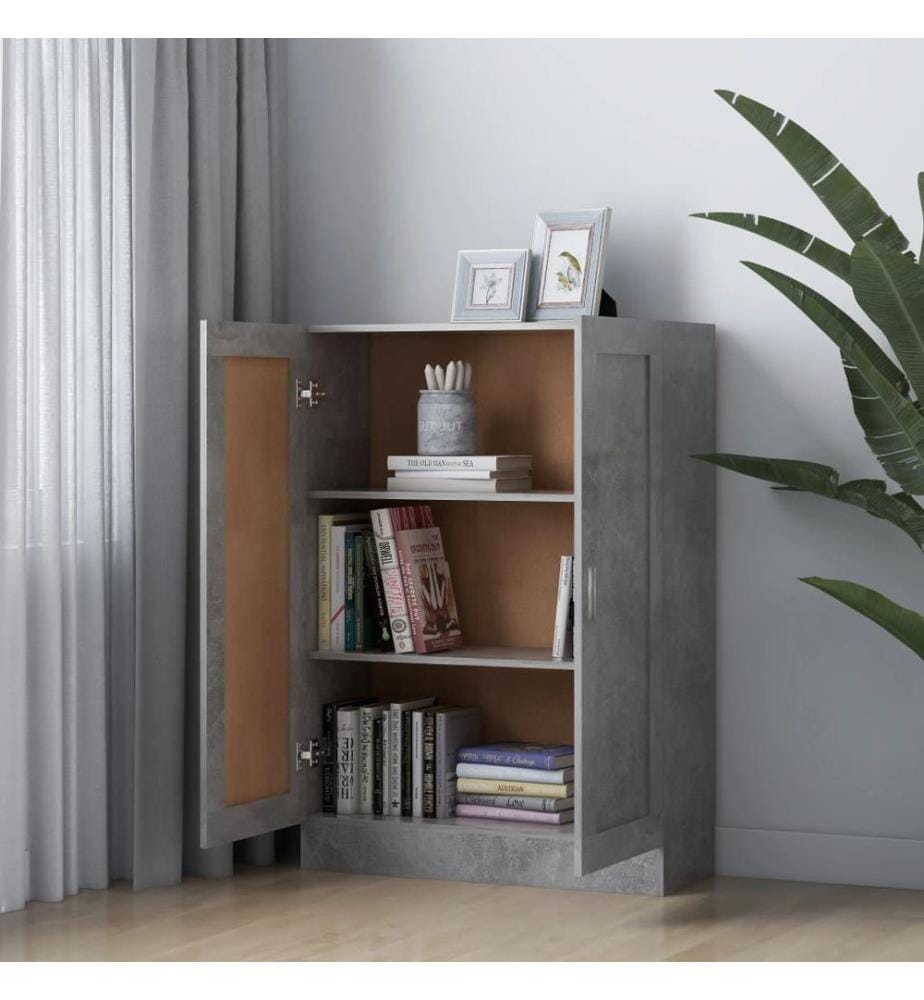 Bücherschrank Betongrau 82,5x30,5x115 cm Holzwerkstoff
