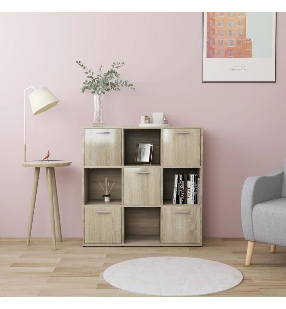 Bücherregal Sonoma-Eiche 90x30x90 cm Holzwerkstoff