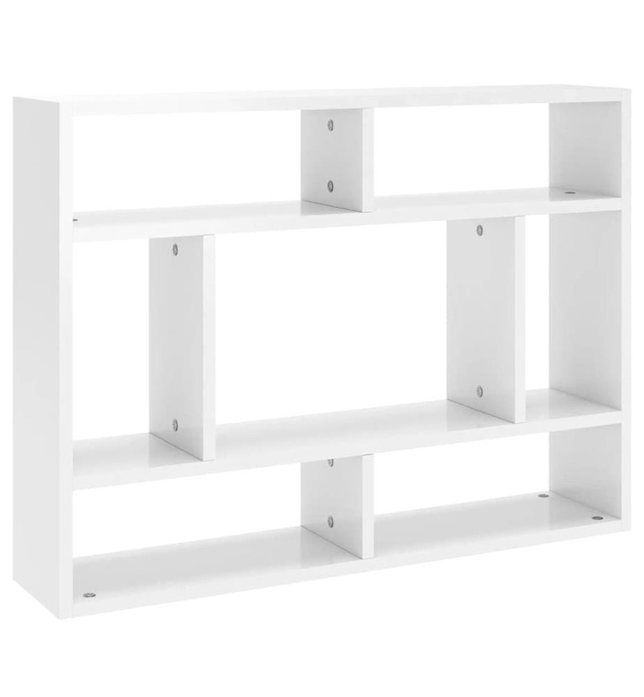 Wandregal Hochglanz-Weiss 75x16x55 cm Holzwerkstoff