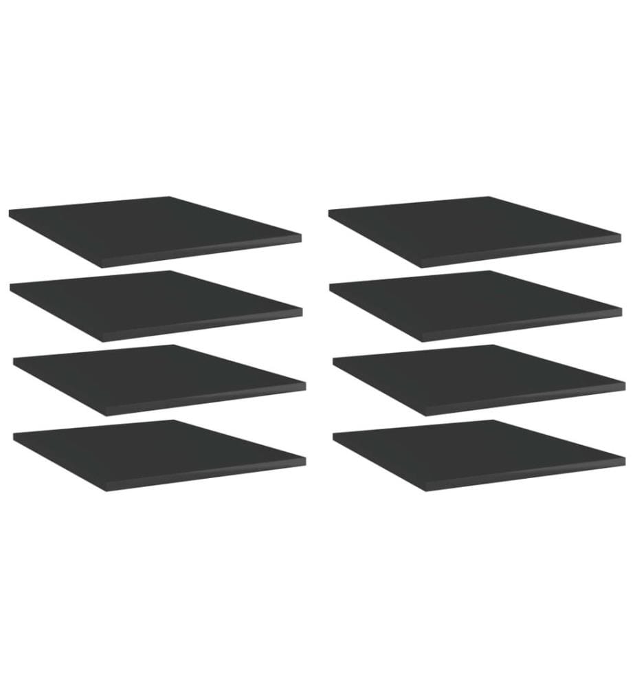 Bücherregal-Bretter 8 Stk. Hochglanz-Schwarz 40x50x1,5 cm