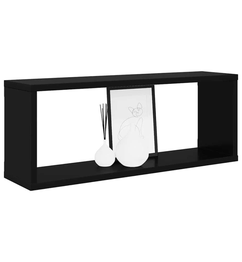 Würfelregale 4 Stk. Schwarz 60x15x23 cm Holzwerkstoff