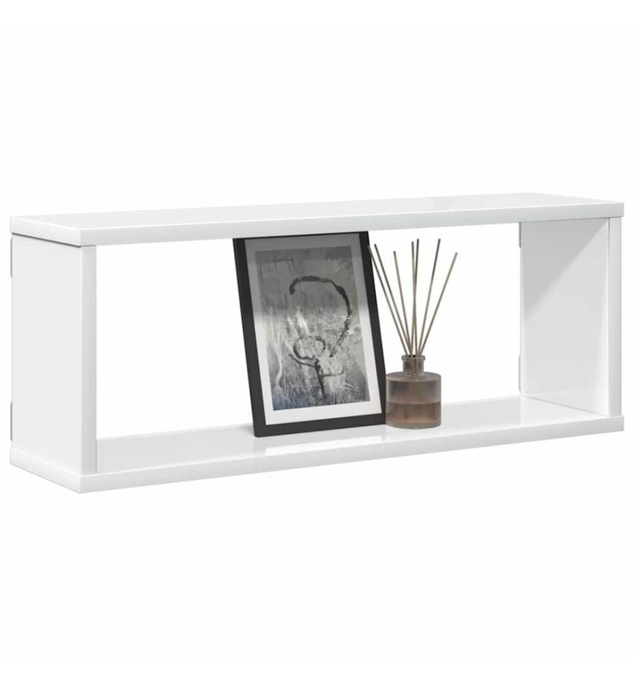 Würfelregale 4 Stk. Hochglanz-Weiss 60x15x23 cm Holzwerkstoff