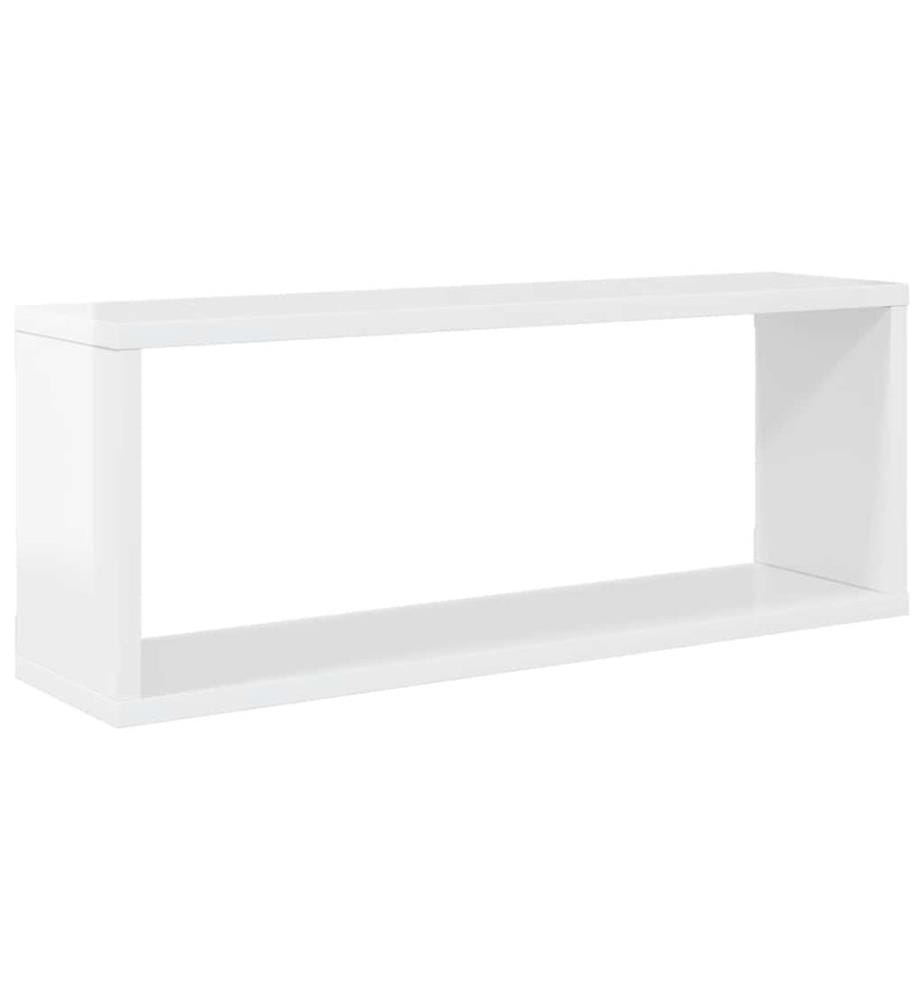 Würfelregale 4 Stk. Hochglanz-Weiss 60x15x23 cm Holzwerkstoff