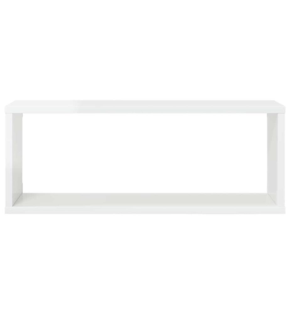 Würfelregale 4 Stk. Hochglanz-Weiss 60x15x23 cm Holzwerkstoff
