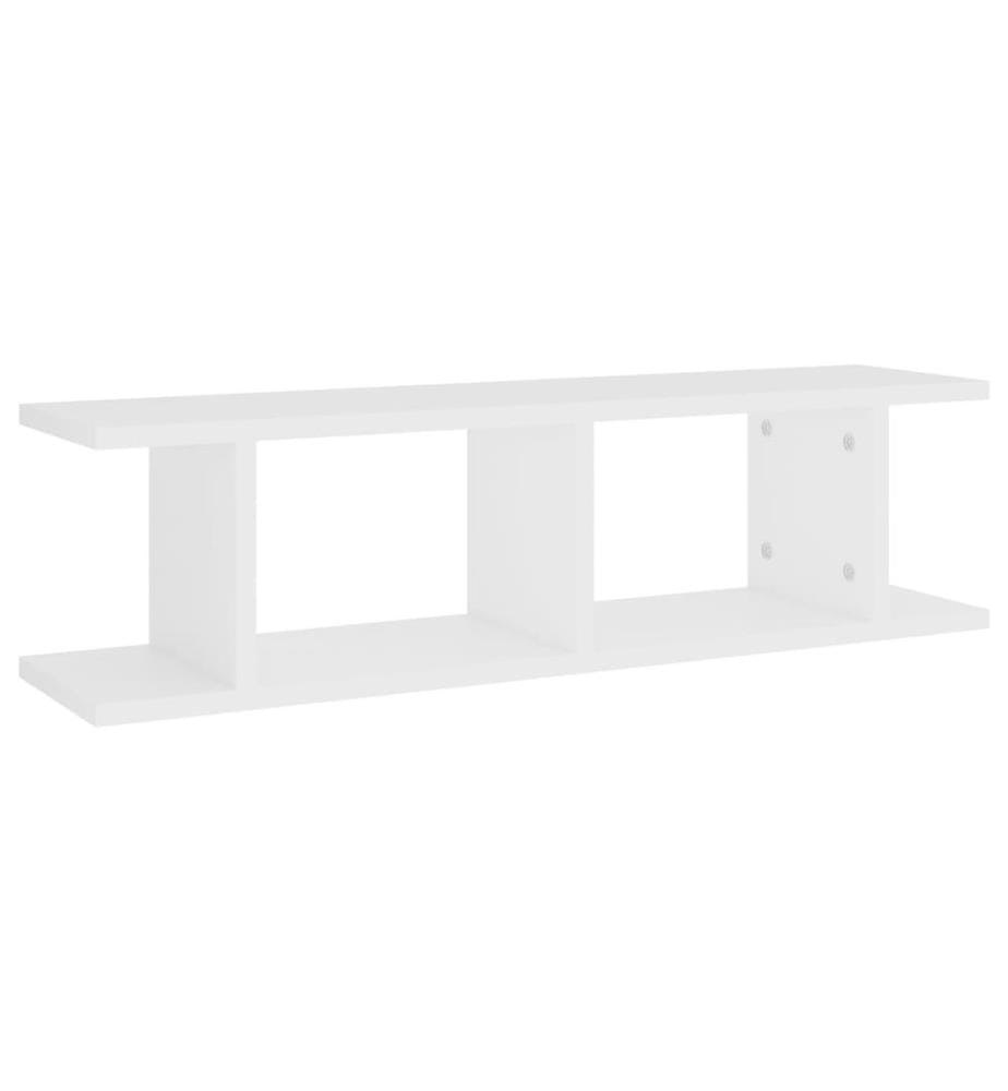 Wandregale 2 Stk. Weiss 75x18x20 cm Holzwerkstoff