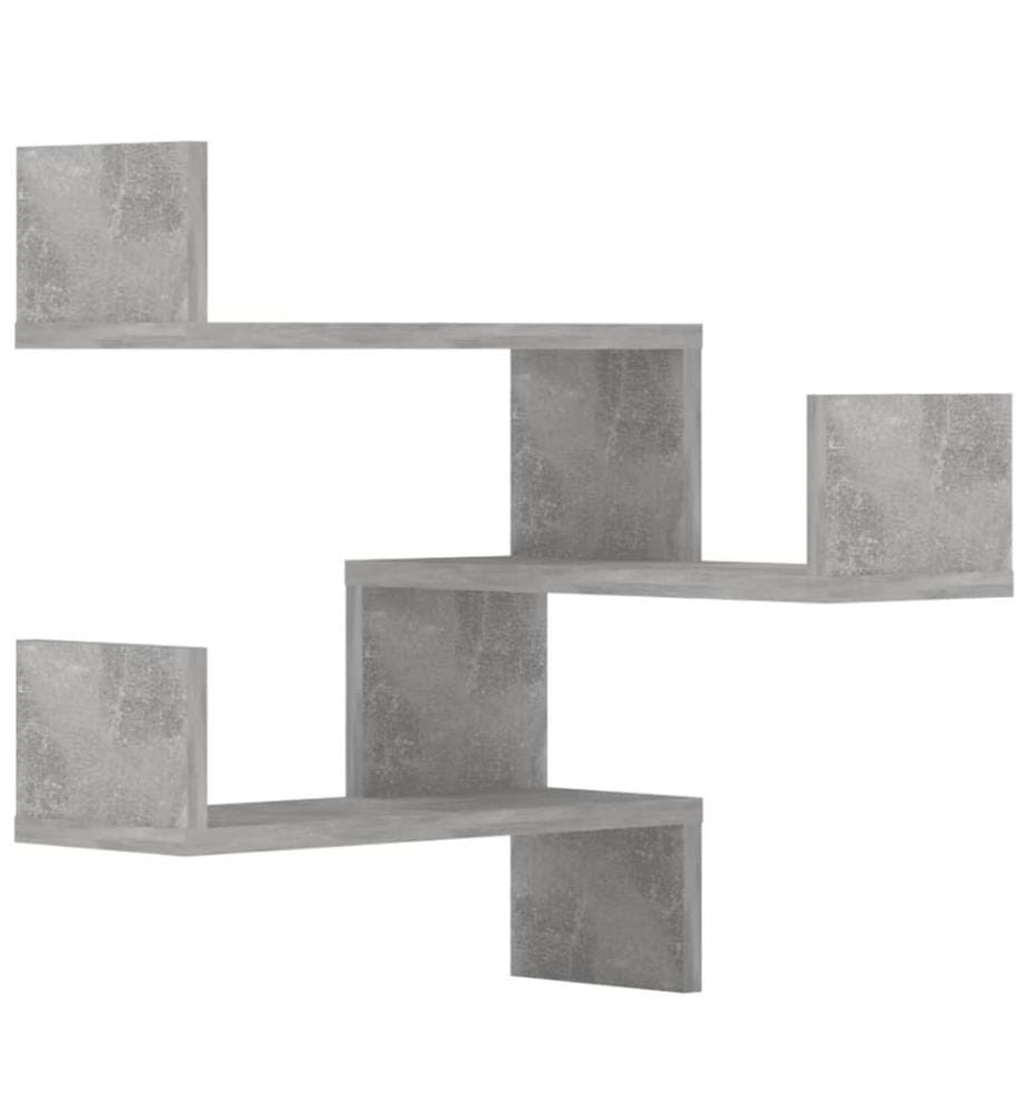 Wand-Eckregale 2 Stk. Betongrau 40x40x50 cm Holzwerkstoff
