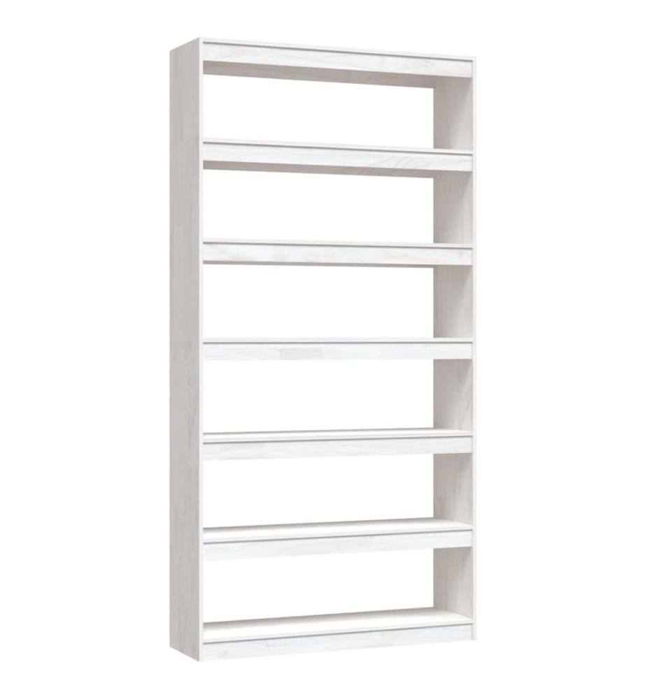 Bibliothèque/Séparateur de pièce Blanc 100x30x200 cm Pin massif