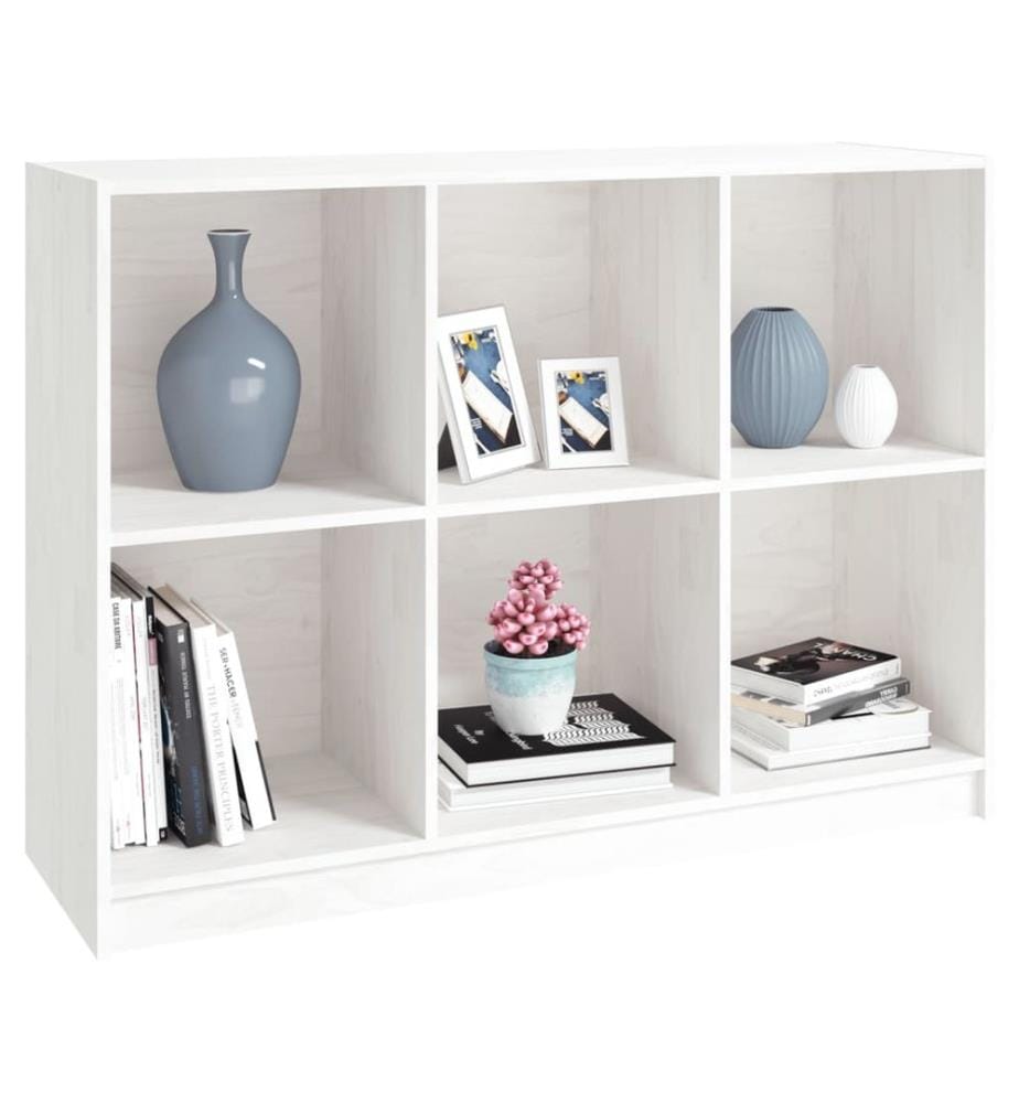 Bibliothèque Blanc 104x33x76 cm bois de pin massif