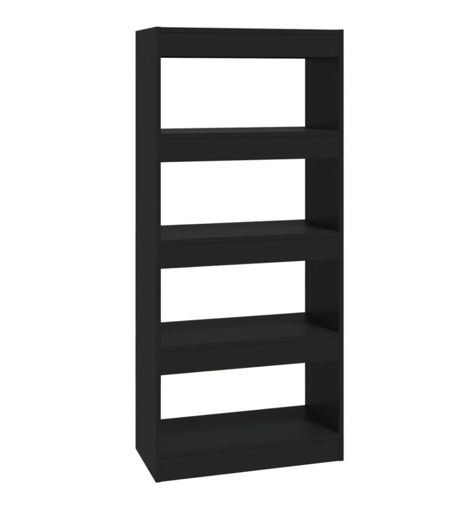 Bücherregal/Raumteiler Schwarz 60x30x135 cm Holzwerkstoff