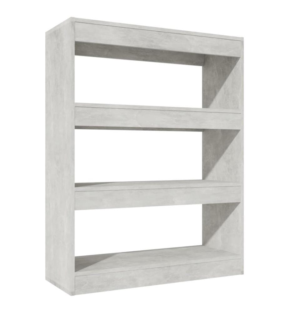 Bücherregal/Raumteiler Betongrau 80x30x103 cm Holzwerkstoff