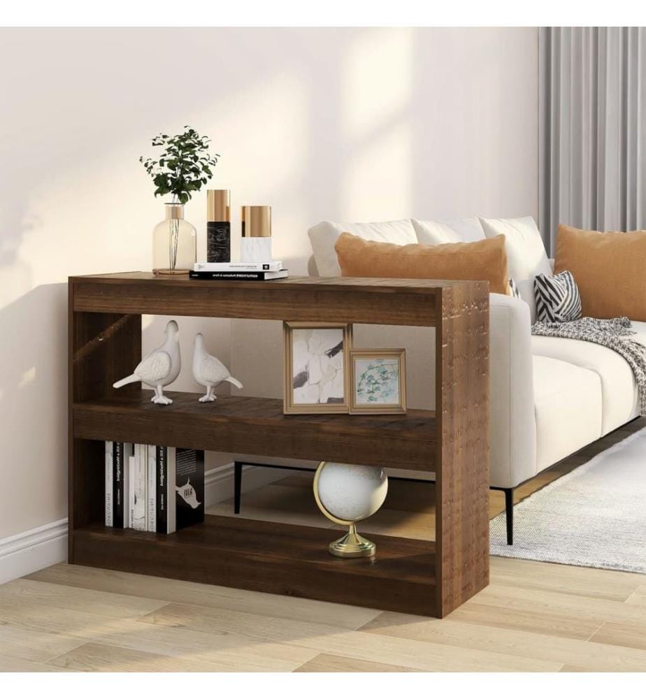 Bücherregal/Raumteiler Braun Eichen-Optik 100x30x72 cm