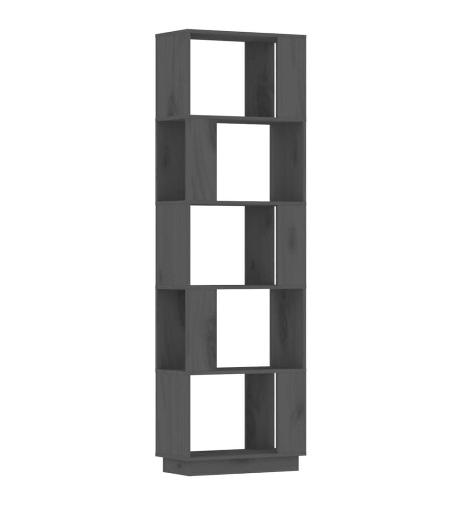 Bibliothèque/Séparateur de pièce Gris 51x25x163,5 cm Pin solide