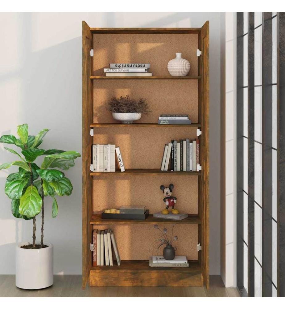 Bücherschrank Räuchereiche 82,5x30,5x185,5 cm Holzwerkstoff