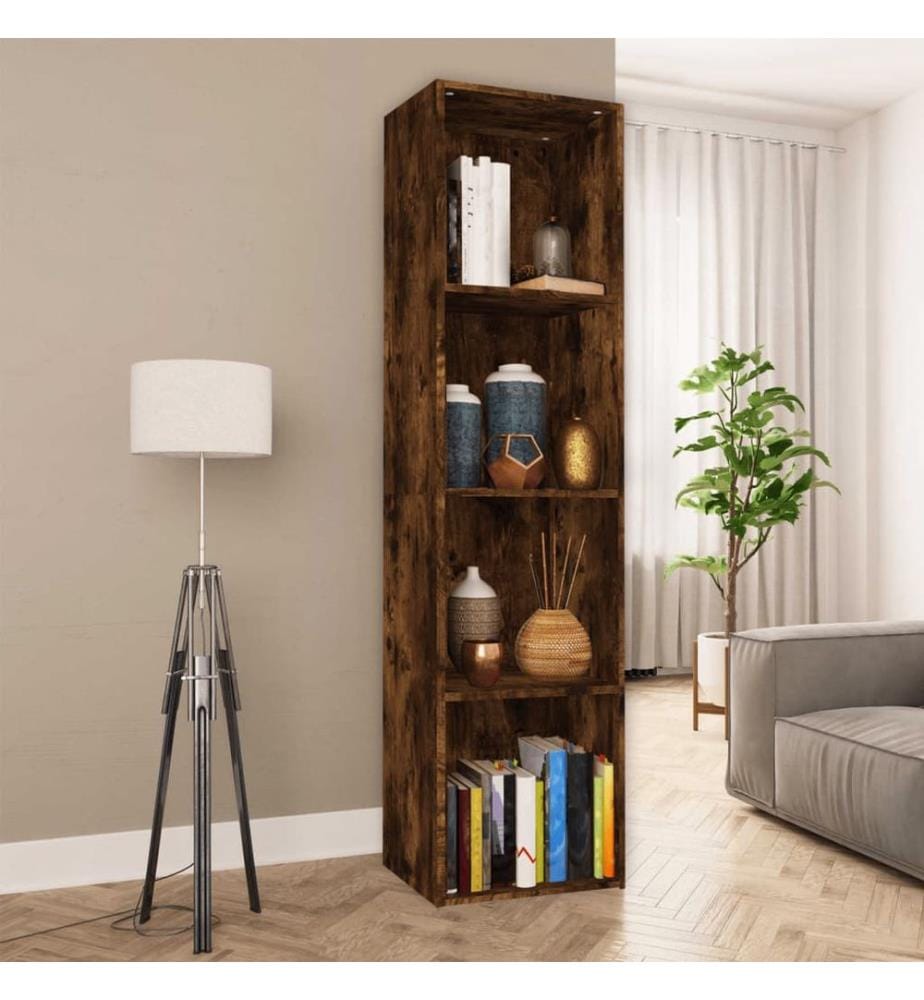 Bücherschrank/TV-Schrank Räuchereiche 36x30x143cm Holzwerkstoff