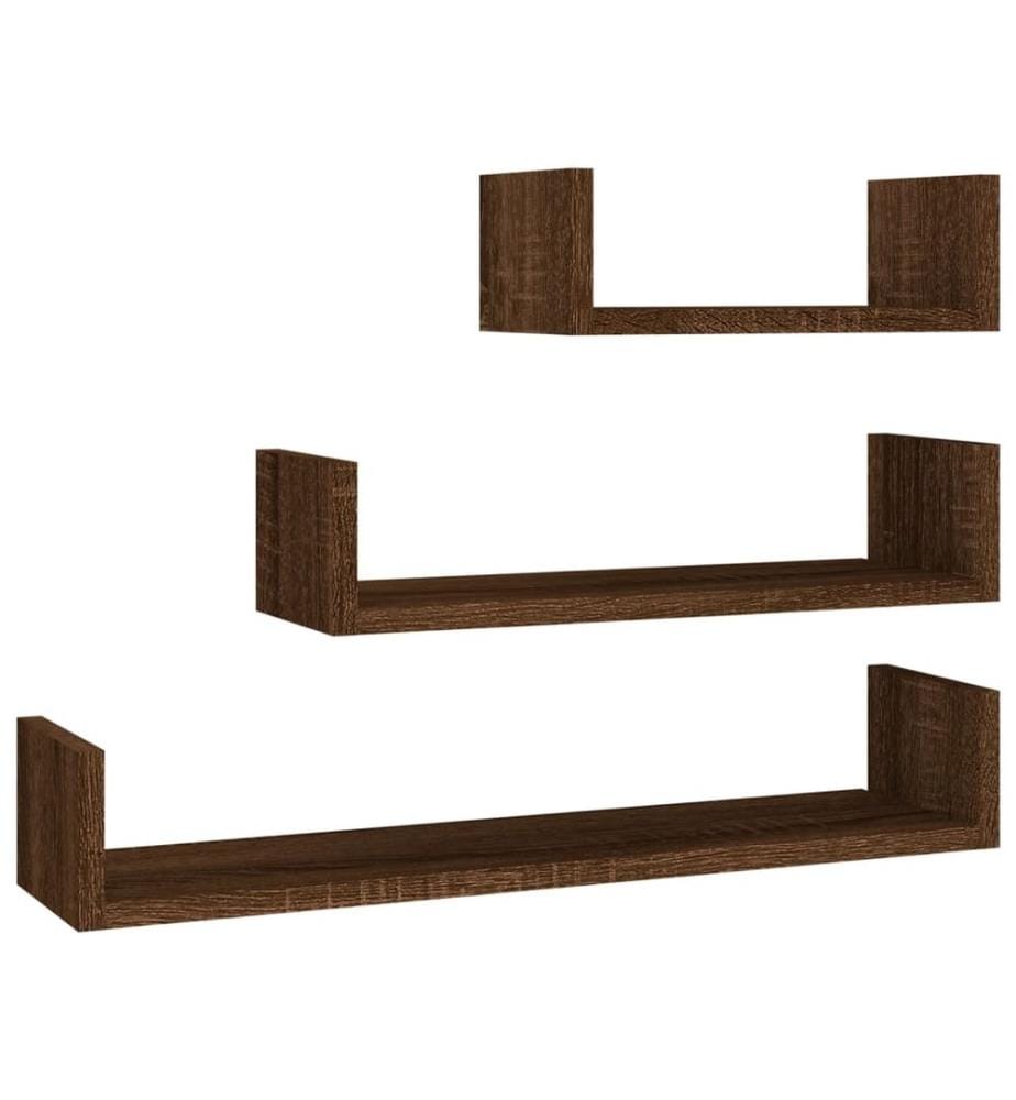 Wandregale 3 Stk. Braun Eichen-Optik Holzwerkstoff