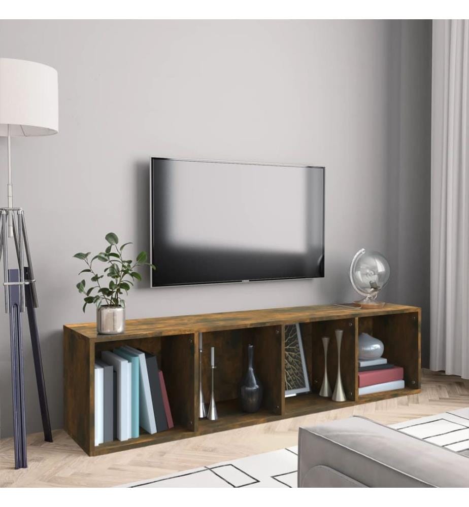 Bücherschrank/TV-Schrank Räuchereiche 143x30x36cm Holzwerkstoff