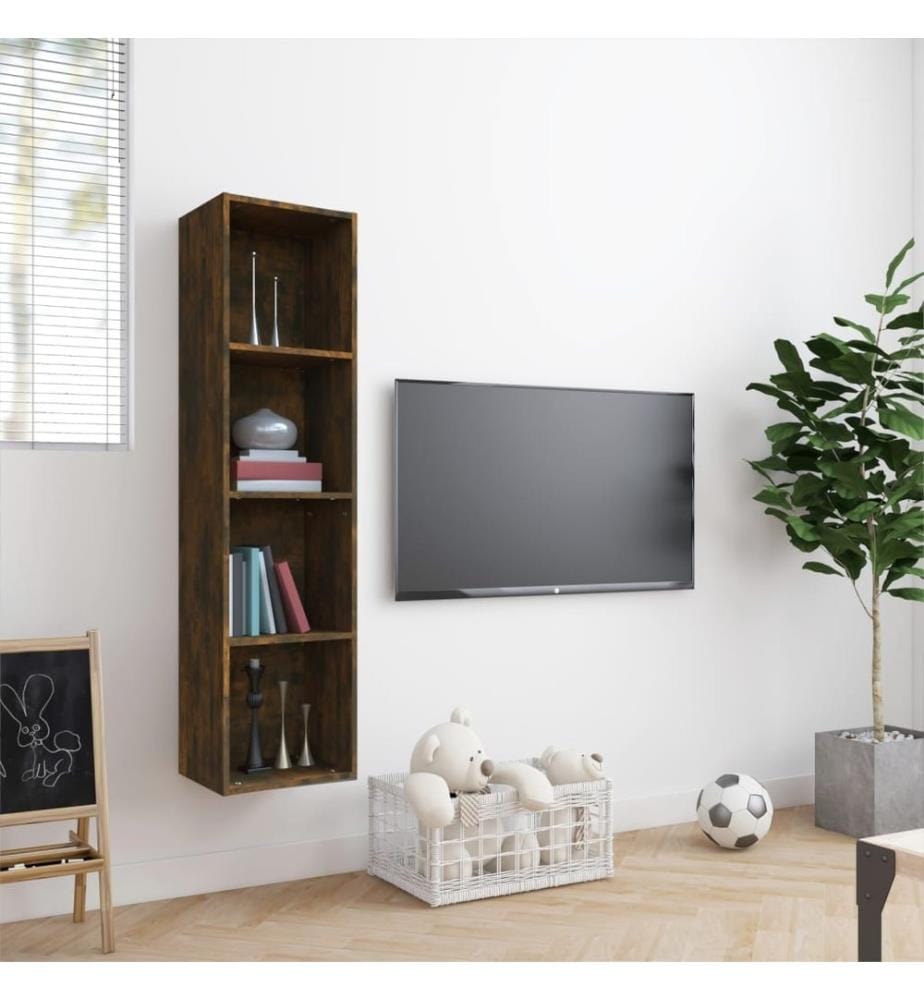 Bücherschrank/TV-Schrank Räuchereiche 143x30x36cm Holzwerkstoff
