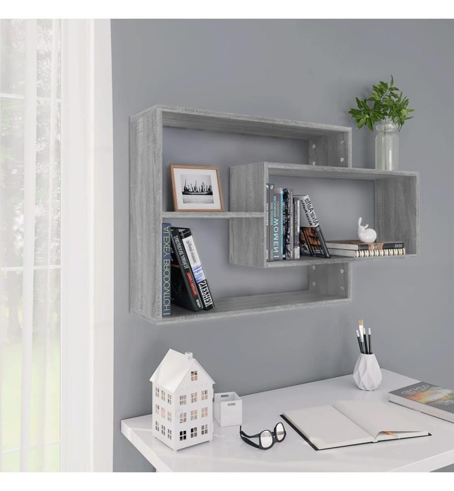 Wandregal Grau Sonoma 104x20x58,5 cm Holzwerkstoff