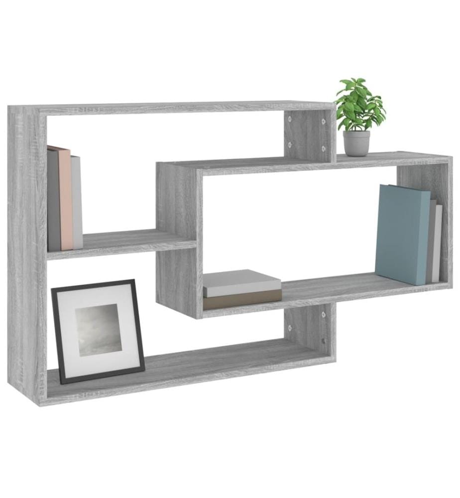 Wandregal Grau Sonoma 104x20x58,5 cm Holzwerkstoff