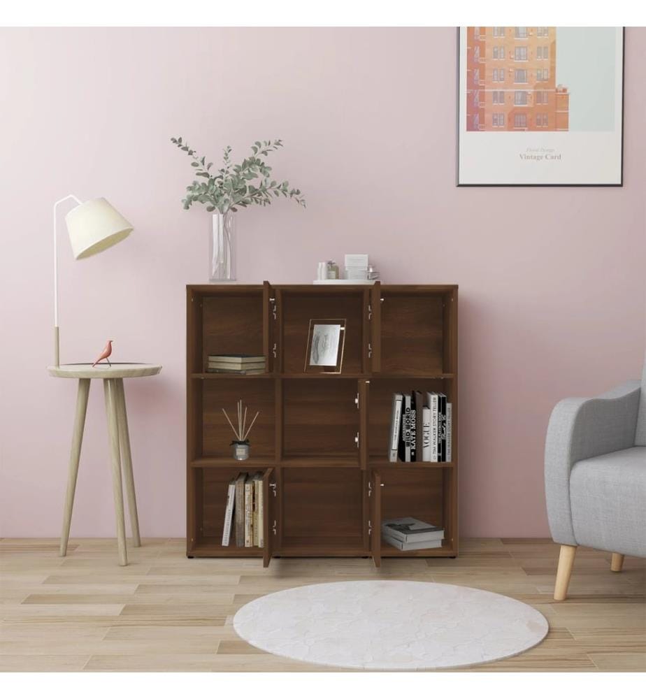 Bücherregal Braun Eichen-Optik 90x30x90 cm Holzwerkstoff