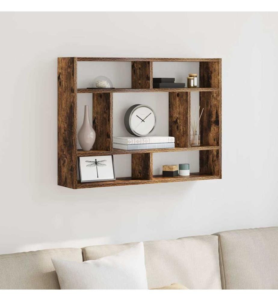 Wandregal Räuchereiche 75x16x55 cm Holzwerkstoff