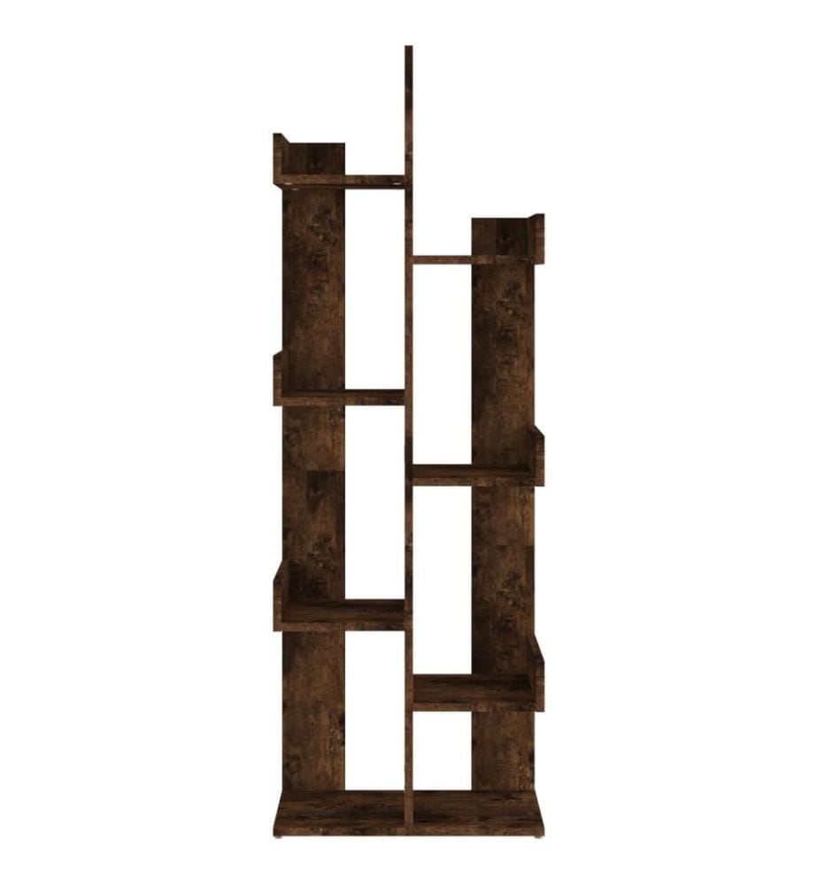 Bücherschrank 48x25,5x140 cm Räuchereiche Holzwerkstoff