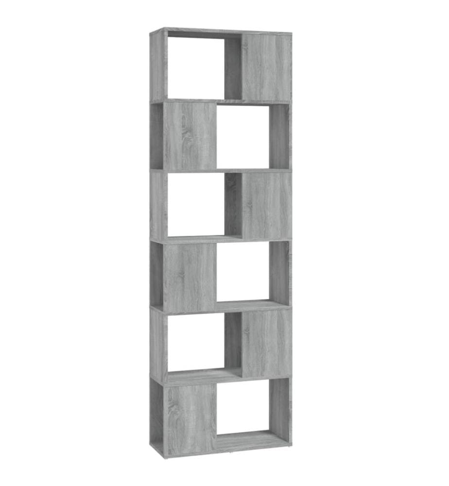 Bücherregal/Raumteiler Grau Sonoma 60x24x186 cm