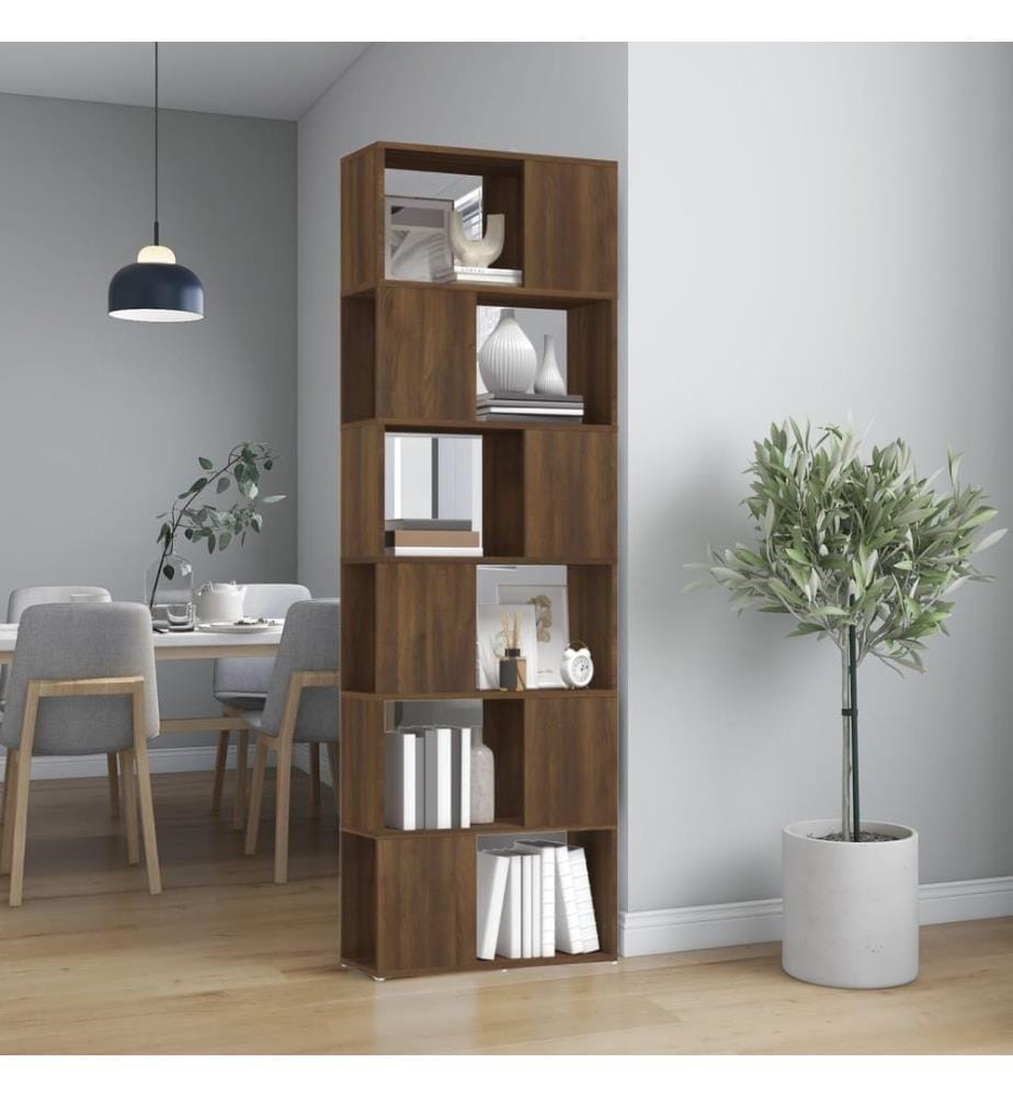 Bücherregal/Raumteiler Braun Eichen-Optik 60x24x186 cm