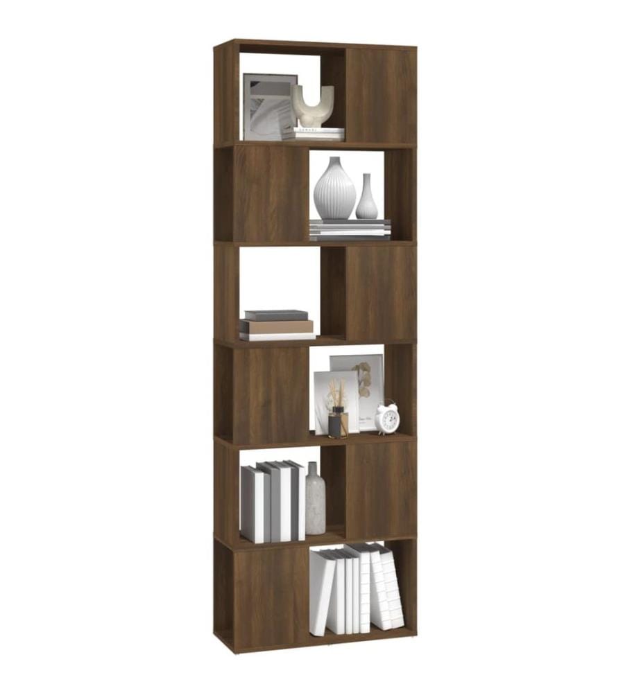 Bücherregal/Raumteiler Braun Eichen-Optik 60x24x186 cm