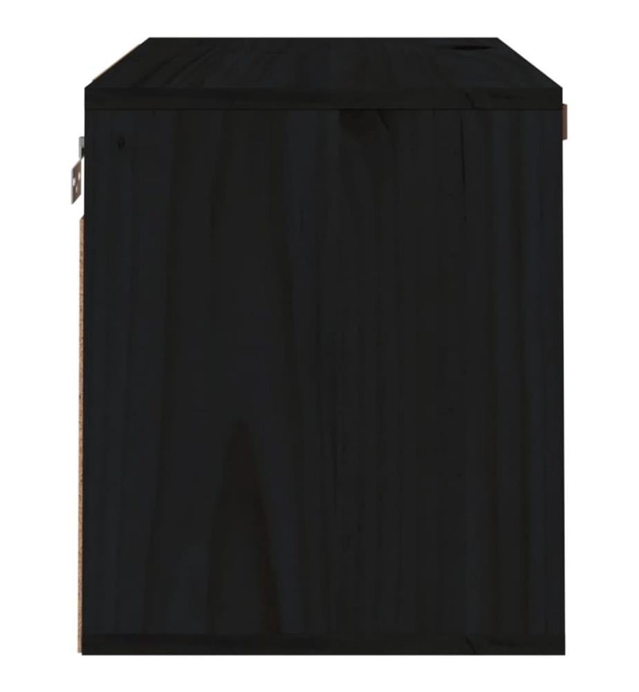Wandschrank Schwarz 60x30x35 cm Massivholz Kiefer