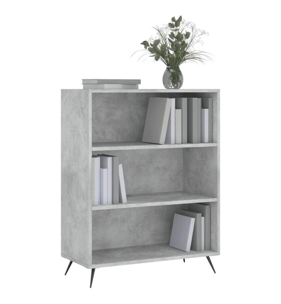 Bücherregal Betongrau 69,5x32,5x90 cm Holzwerkstoff
