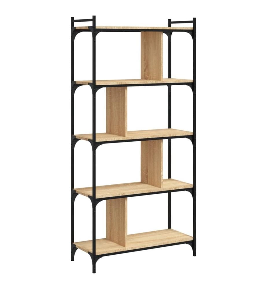Bücherregal 5 Böden Sonoma-Eiche 76x32x158 cm Holzwerkstoff