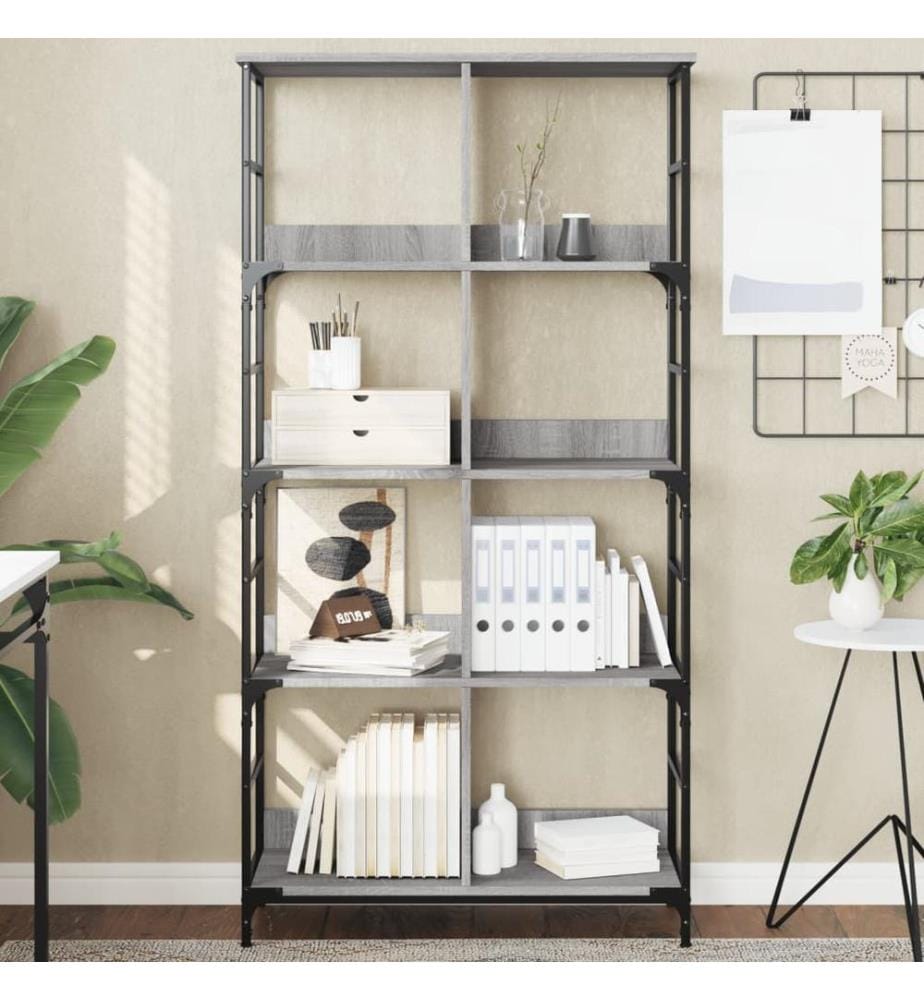 Bücherregal Grau Sonoma 78,5x33x153 cm Holzwerkstoff