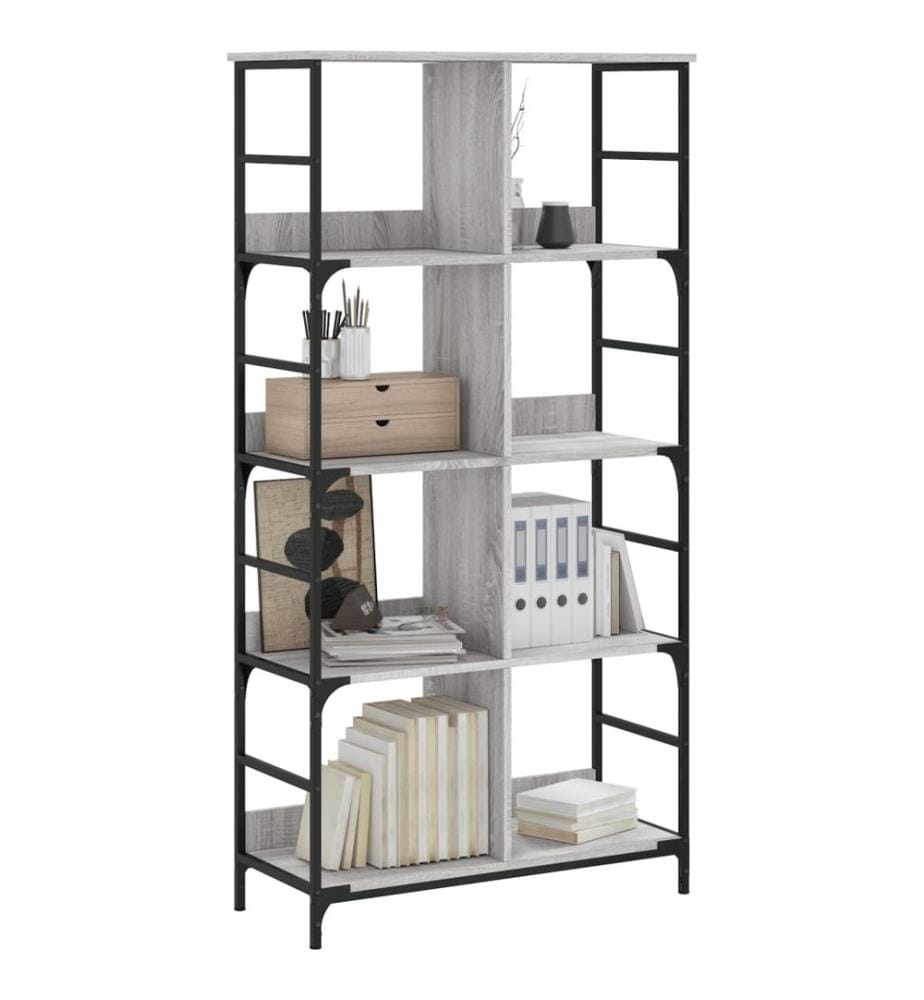 Bücherregal Grau Sonoma 78,5x33x153 cm Holzwerkstoff