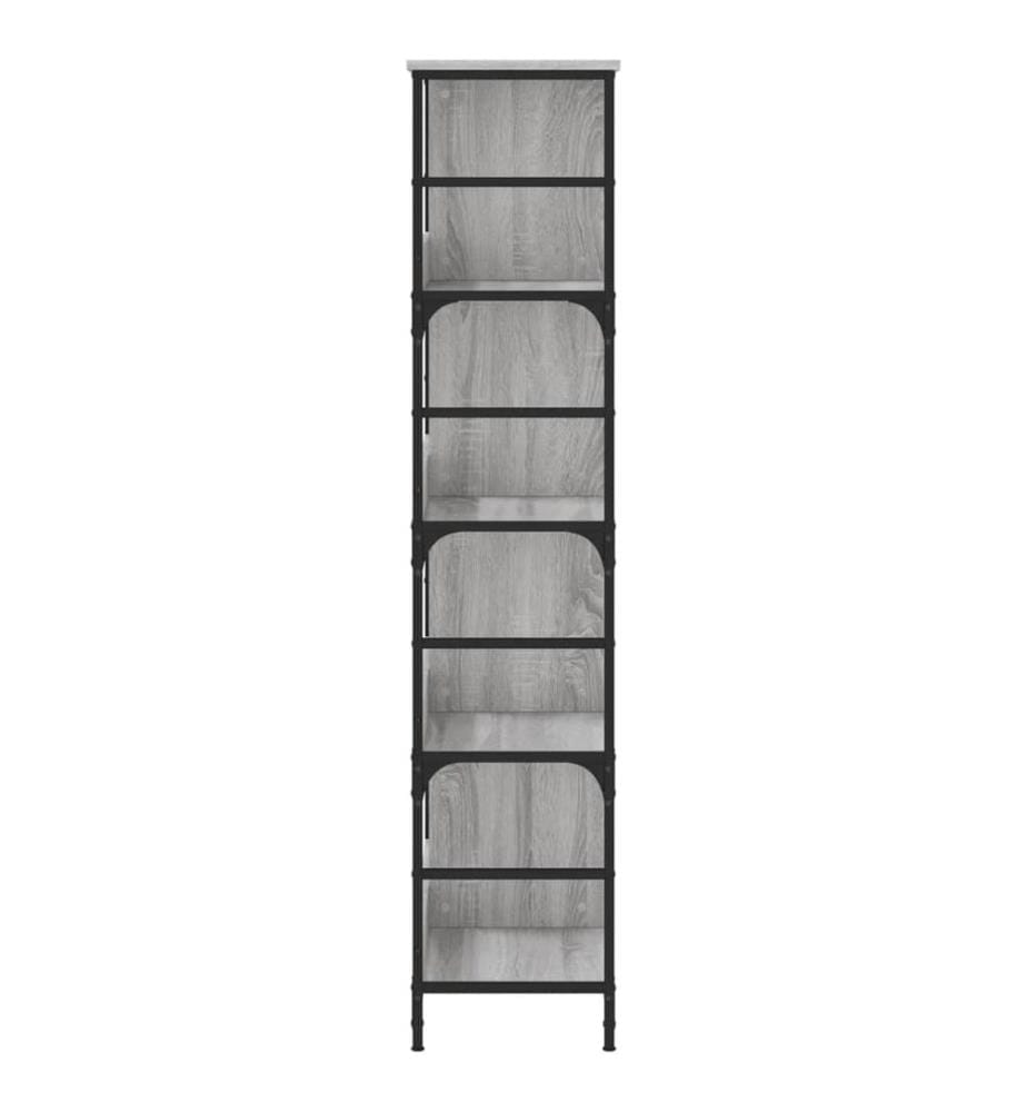 Bücherregal Grau Sonoma 78,5x33x153 cm Holzwerkstoff