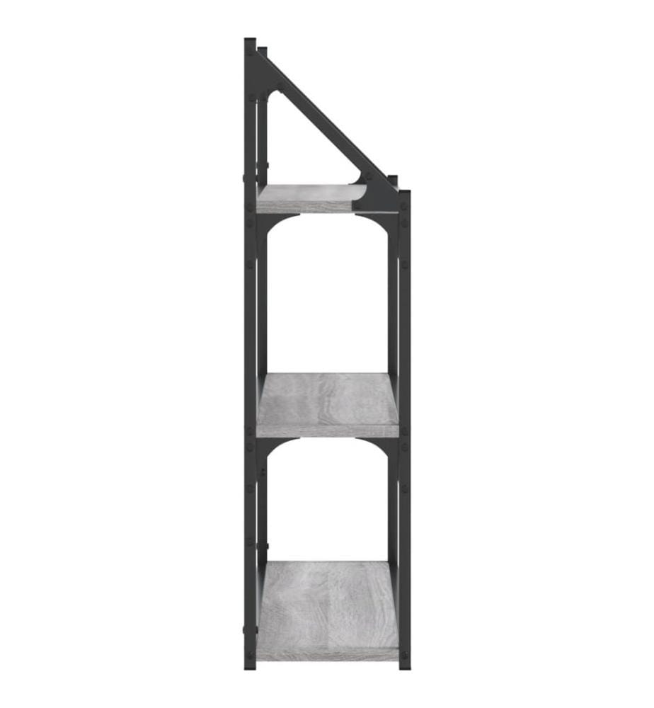 Wandregal 3 Fächer Grau Sonoma 60x21x78,5 cm Holzwerkstoff