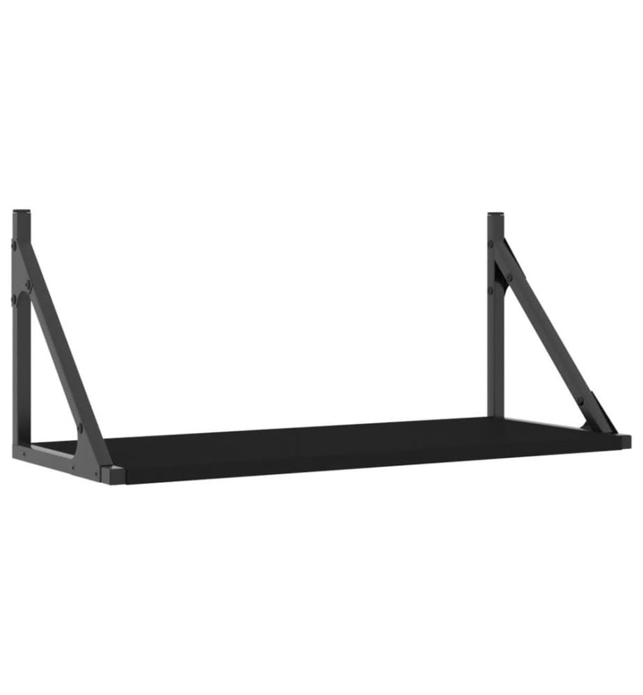 Wandregale 2 Stk. Schwarz 60x25x25,5 cm Holzwerkstoff