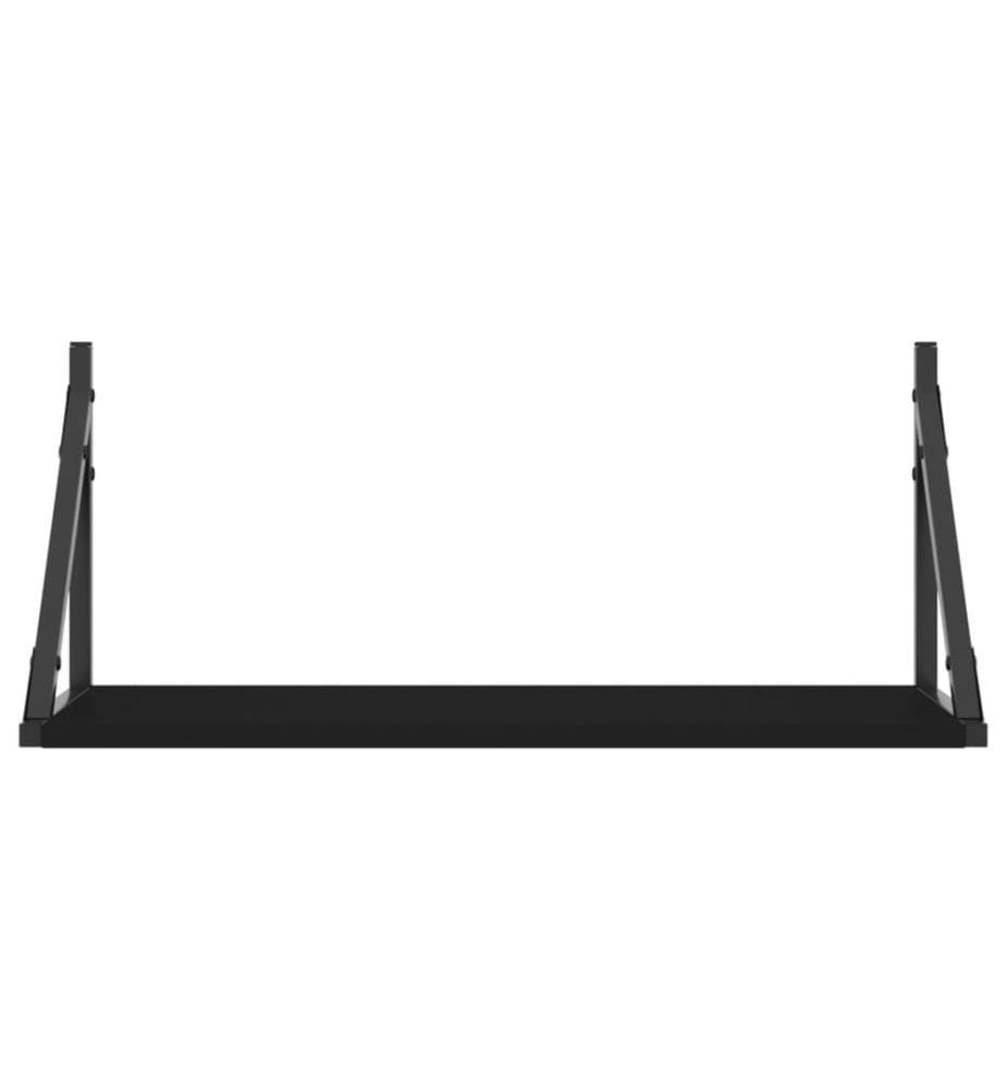 Wandregale 2 Stk. Schwarz 60x25x25,5 cm Holzwerkstoff