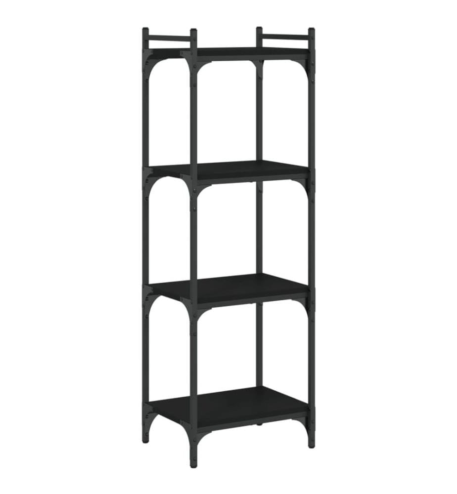 Bücherregal 4 Böden Schwarz 40x30x120 cm Holzwerkstoff