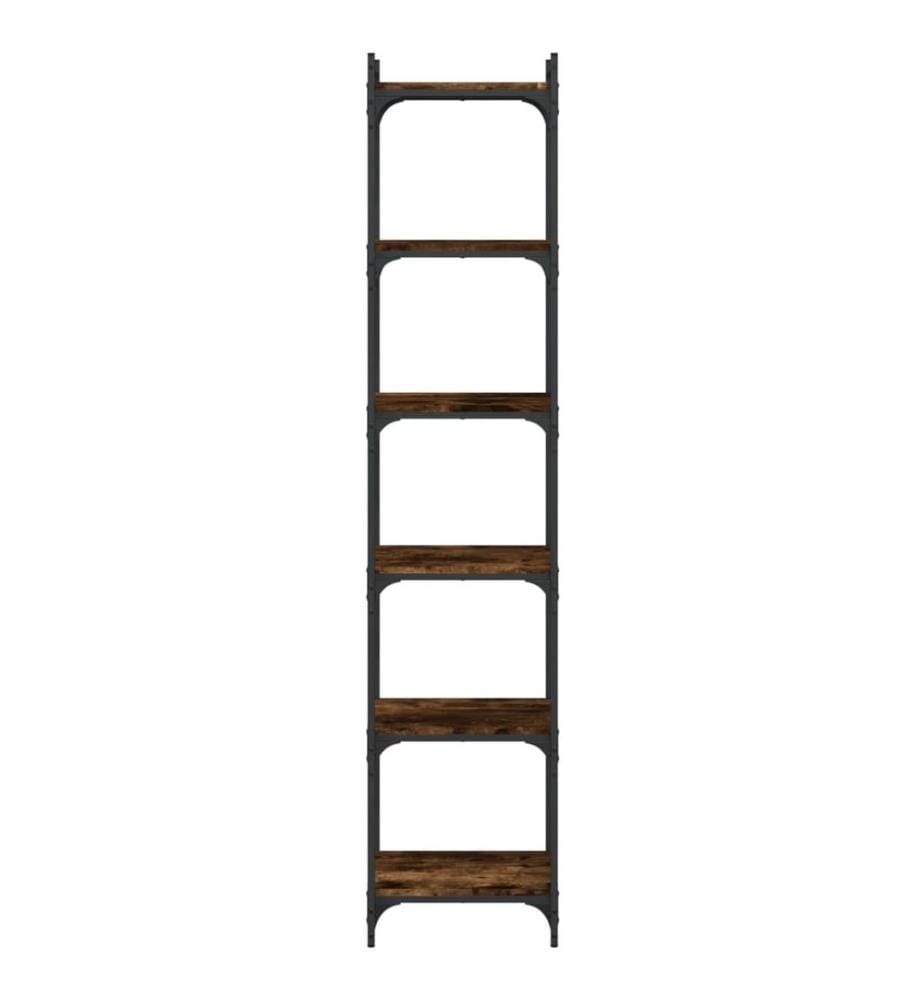 Bücherregal 6 Böden Räuchereiche 40x30x188 cm Holzwerkstoff