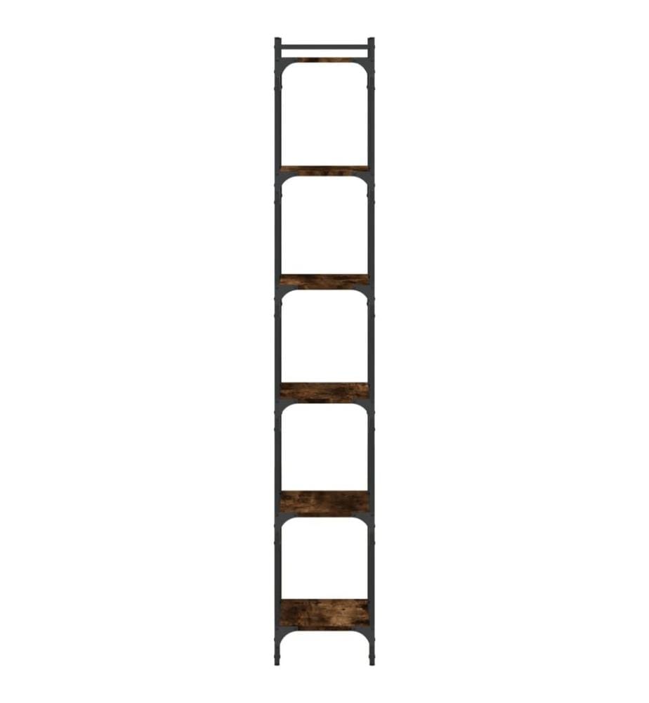 Bücherregal 6 Böden Räuchereiche 40x30x188 cm Holzwerkstoff