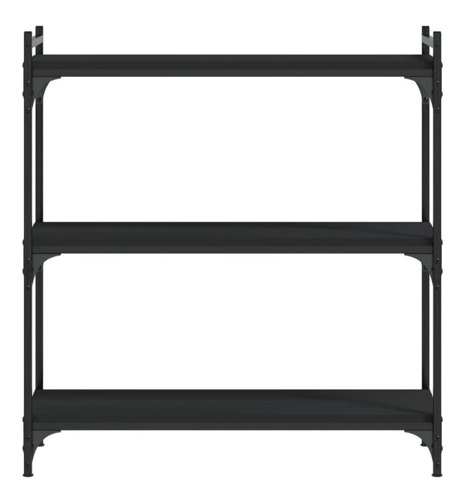 Bücherregal 3 Böden Schwarz 80x30x86 cm Holzwerkstoff
