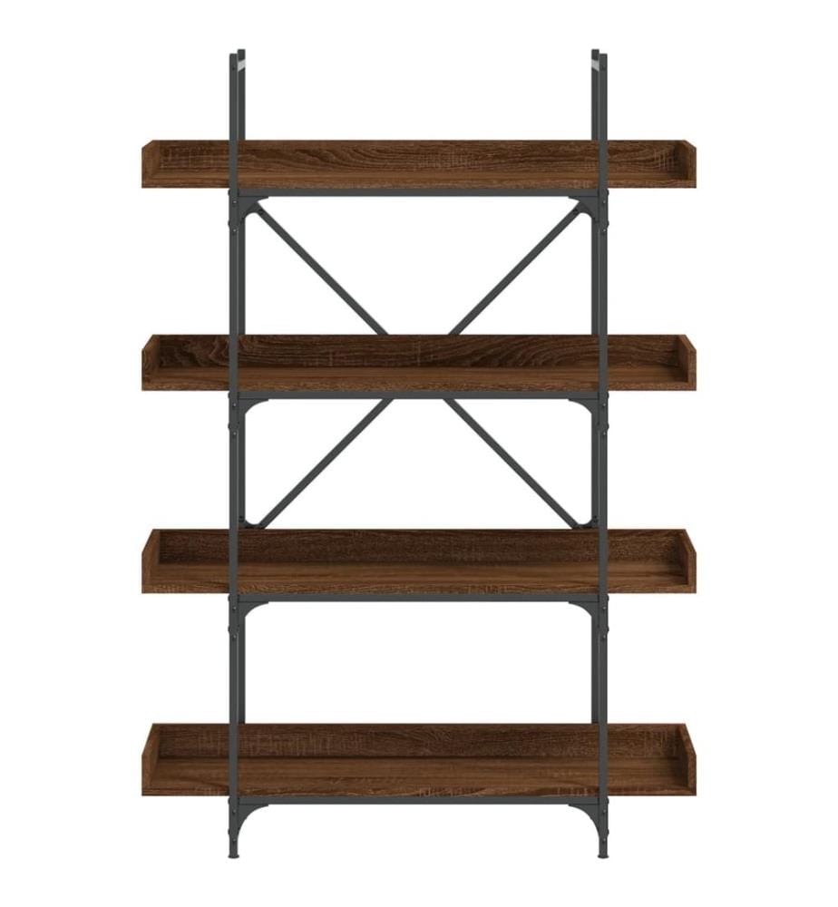 Bücherregal 4 Böden Braun Eiche-Optik 100x33x145,5 cm