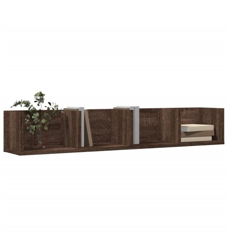 Wandschränke 2 Stk. Braun Eichen-Optik 99x18x16,5 Holzwerkstoff