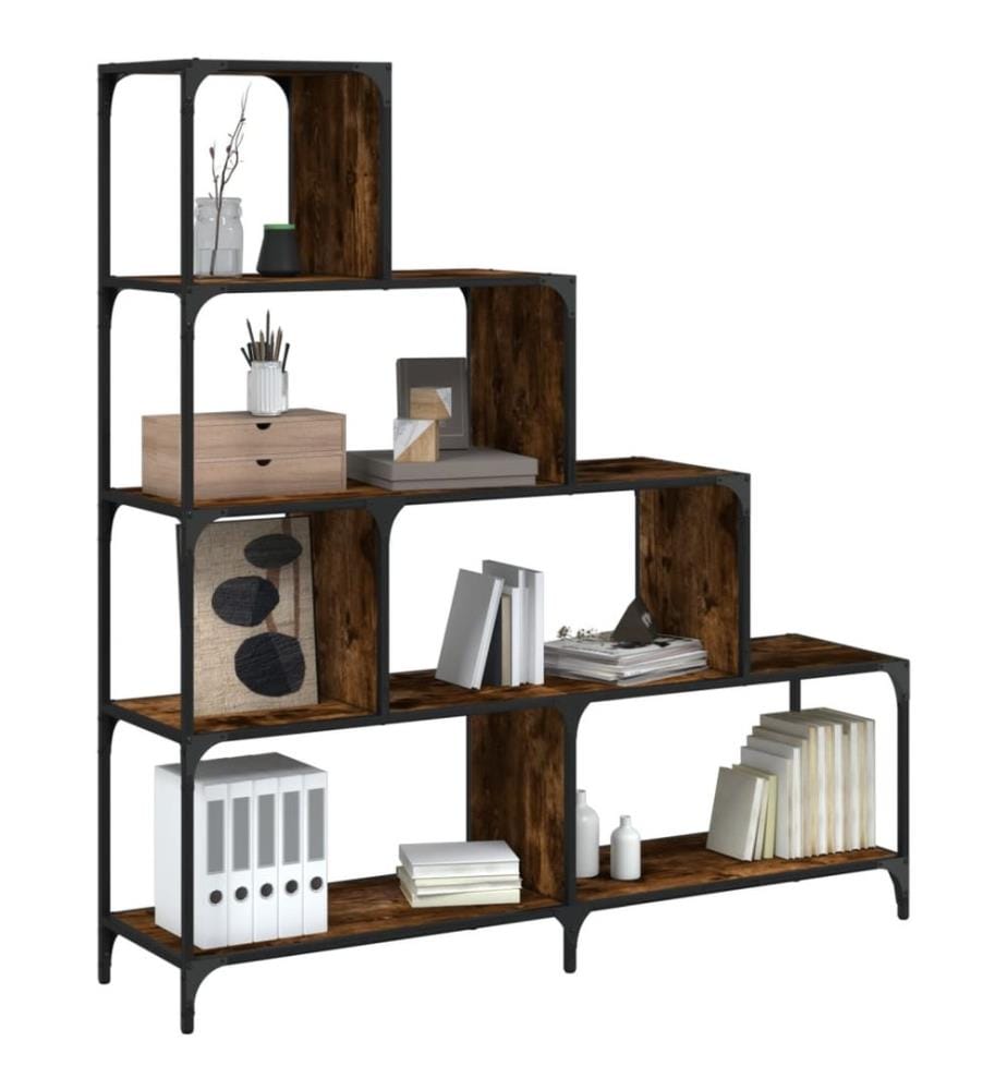 Bücherregal 4 Etagen Räuchereiche 139x33,5x149 cm Holzwerkstoff