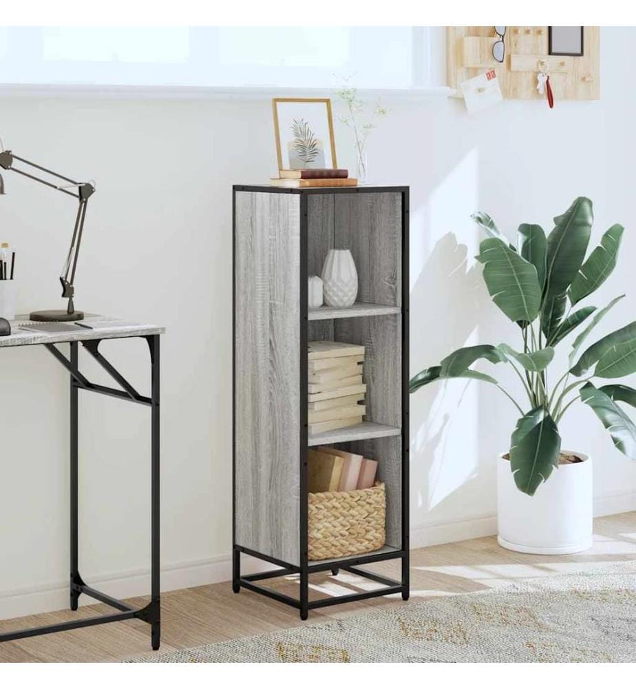 Bücherregal Grau Sonoma 33,5x33x107,5 cm Holzwerkstoff