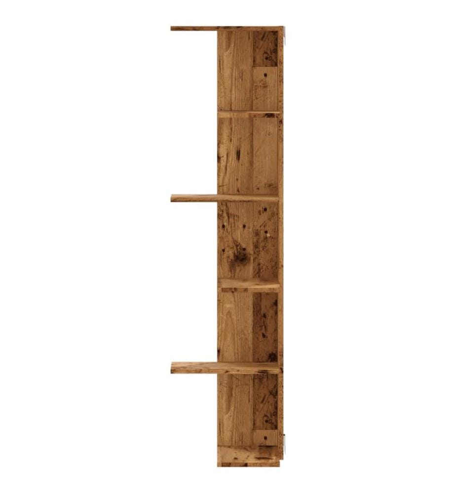 Wand-Eckregal Altholz-Optik 36,5x36,5x140 cm Holzwerkstoff