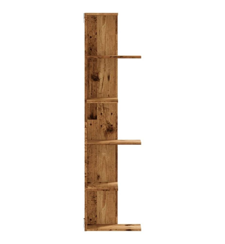 Wand-Eckregal Altholz-Optik 36,5x36,5x140 cm Holzwerkstoff