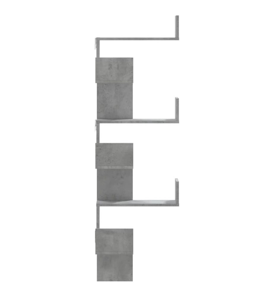 Wand-Eckregal Betongrau 45x45x147 cm Holzwerkstoff