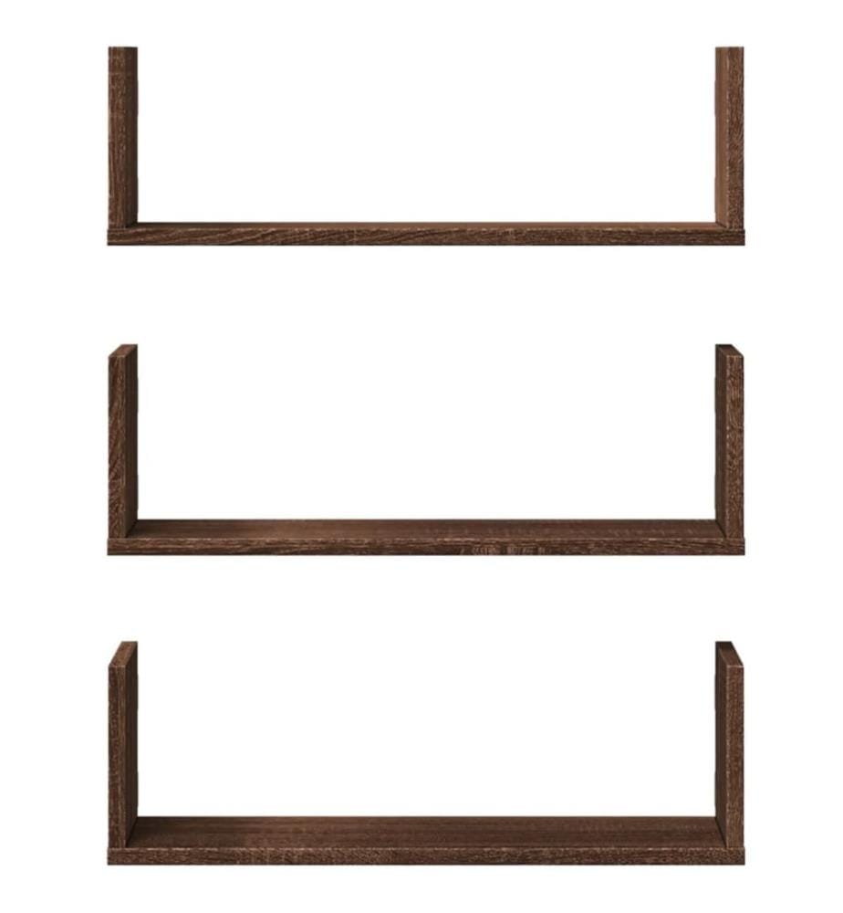Wandregale 3 Stk. Eichen-Optik 58x18x18 cm Holzwerkstoff